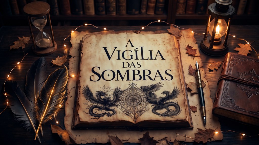 A Vigília das Sombras: um portal visual em tons escuros e dourados